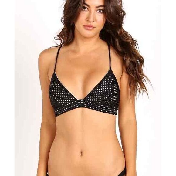 acacia swimwear Other - Acacia Awapuhi Bikini Top L Large Black Mesh